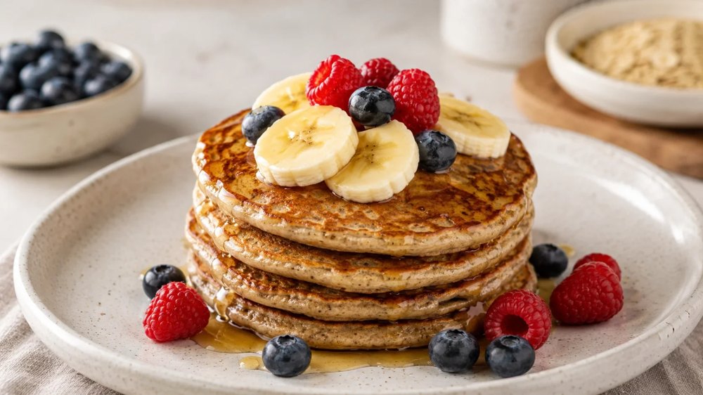 Pancakes de plátano y avena